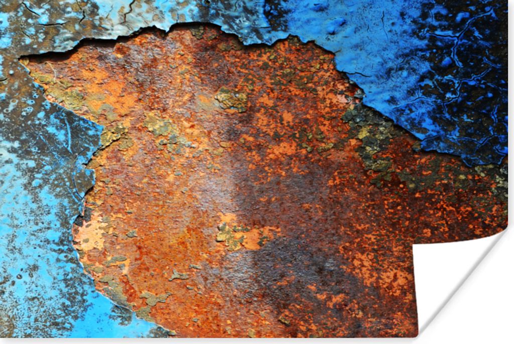 MuchoWow Poster Industriell - Metalle - Rost - Vintage 60x40 cm - Schlafzimmerdekoration