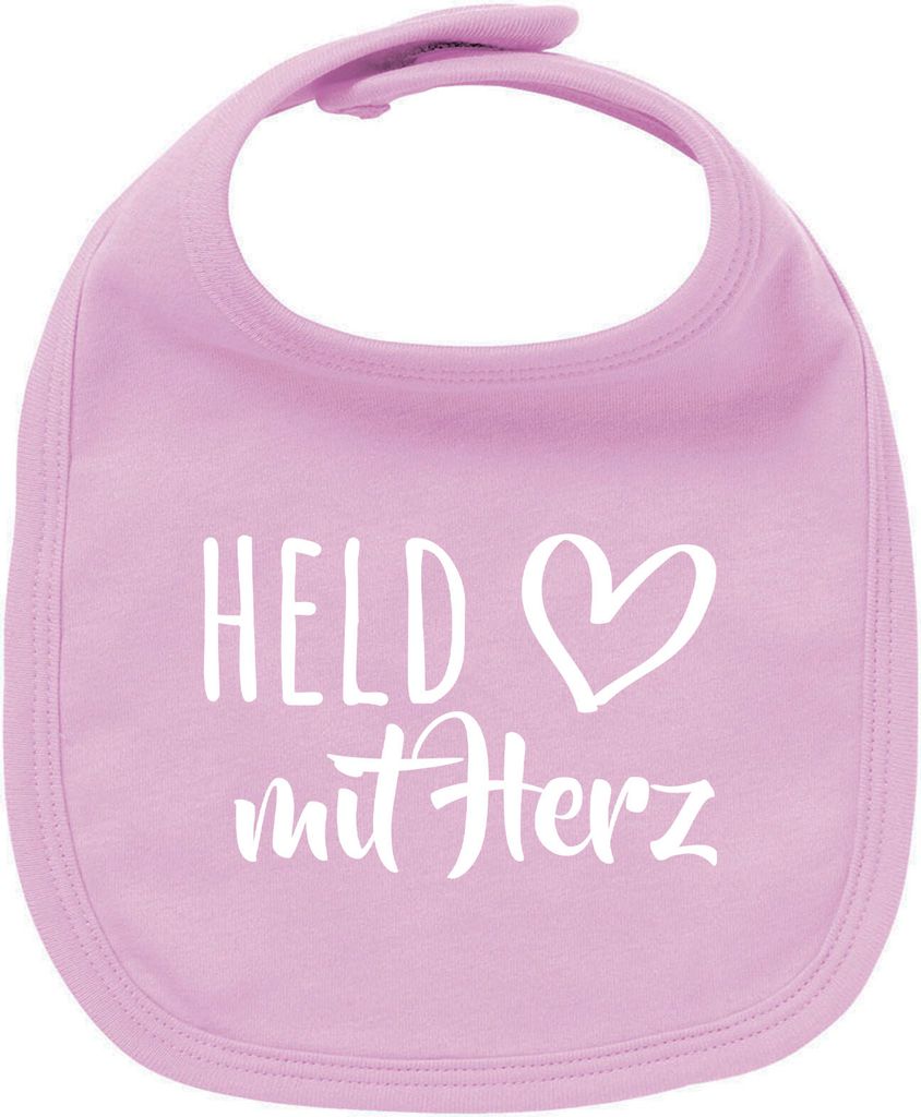 Huuraa Unisex Babylatz Held mit Herz Geschenk Babypink Baumwolle Held Mitbringsel
