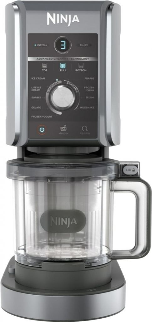 A studio shot of a Ninja Creami ice cream maker.