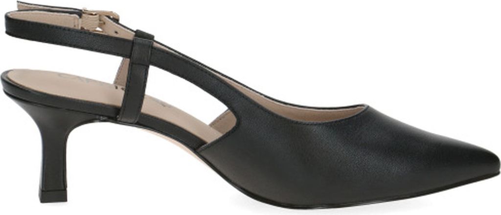 Caprice Damen Slingpumps Leder Pumps Slingback spitze Form 9-29601-44, Größe:37 EU, Farbe:Schwarz