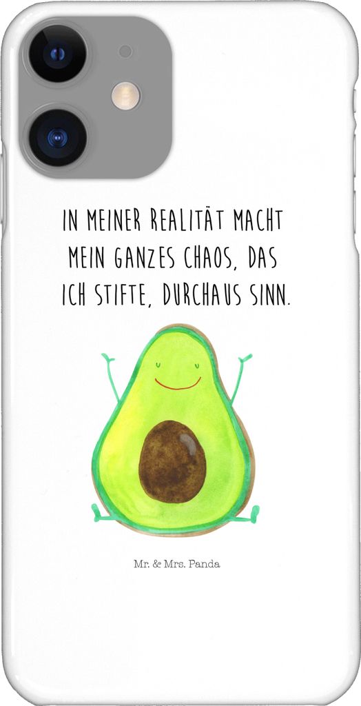 Mr. & Mrs. Panda Iphone 11 Handyhülle Avocado Glücklich - Weiß - Geschenk, Freude, Cover, Chaos, Handy Case, Schutzhülle, Gesund, Hülle