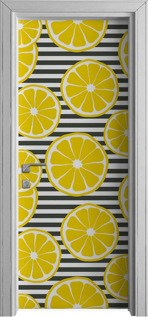 Tür Selbstklebende 80x210 cm Türfolie Türtapete Klebefolie - Zitronen Hintergrund