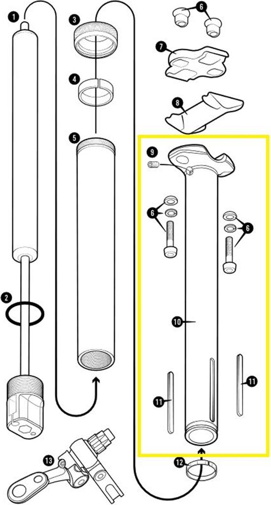 Crankbrothers Highline 3 Quill Assembly Schafteinheit, 30.9/31.6/34.9mm, 200mm