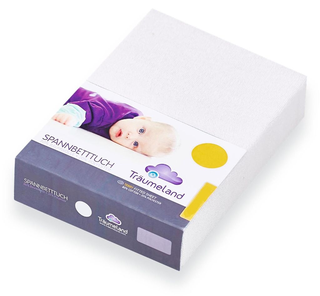 Träumeland Spannbetttuch Jersey weiß 40x90 Produktbild 