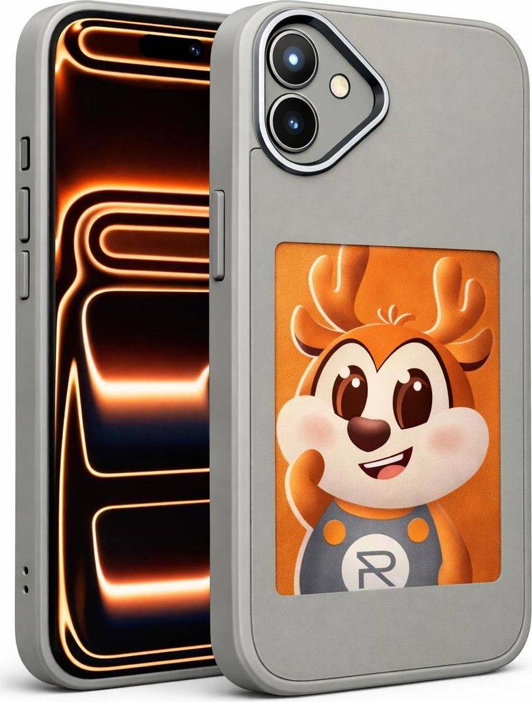 NFC E-Ink Hülle mit Display 4 Farben iPhone 17-Grau