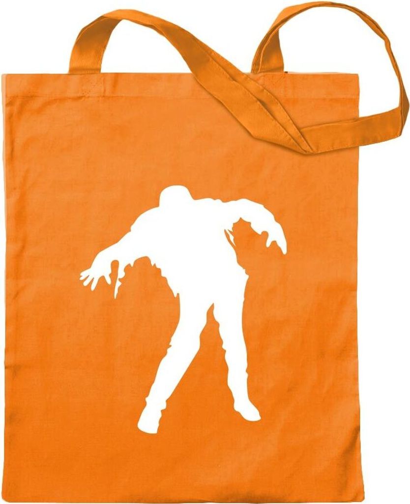 Kiwistar - Baumwolltasche - mandarin - Zombie - Untoter - Leiche - Tragetasche Stoffbeutel Umhängetasche Langer Henkel