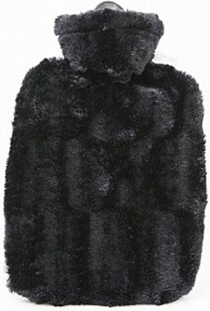 HUGO FROSCH 0575 Klassik Soft 1,8 l Wärmflasche 100% Polyester Hochflor, schwarz