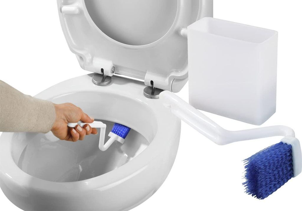 Szczotka kątowa do czyszczenia WC i pojemnik z przyssawkami Zdjęcie produktu 