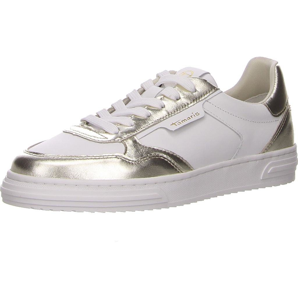 Tamaris Sporthalbschuhe Formsohle modisch in weiss/weiss kombi, Gr. 39