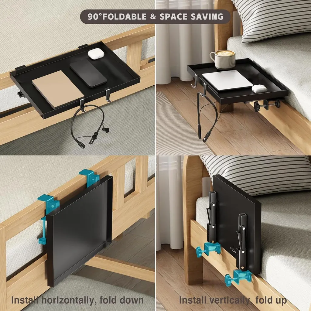 Table de chevet pliable en acier carbone robuste pour lit superposé - 14