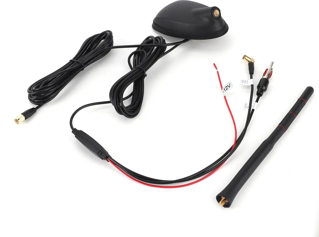 Antenne DAB+ GPS FM de Toiture Universelle Amplifiée Active Noire
