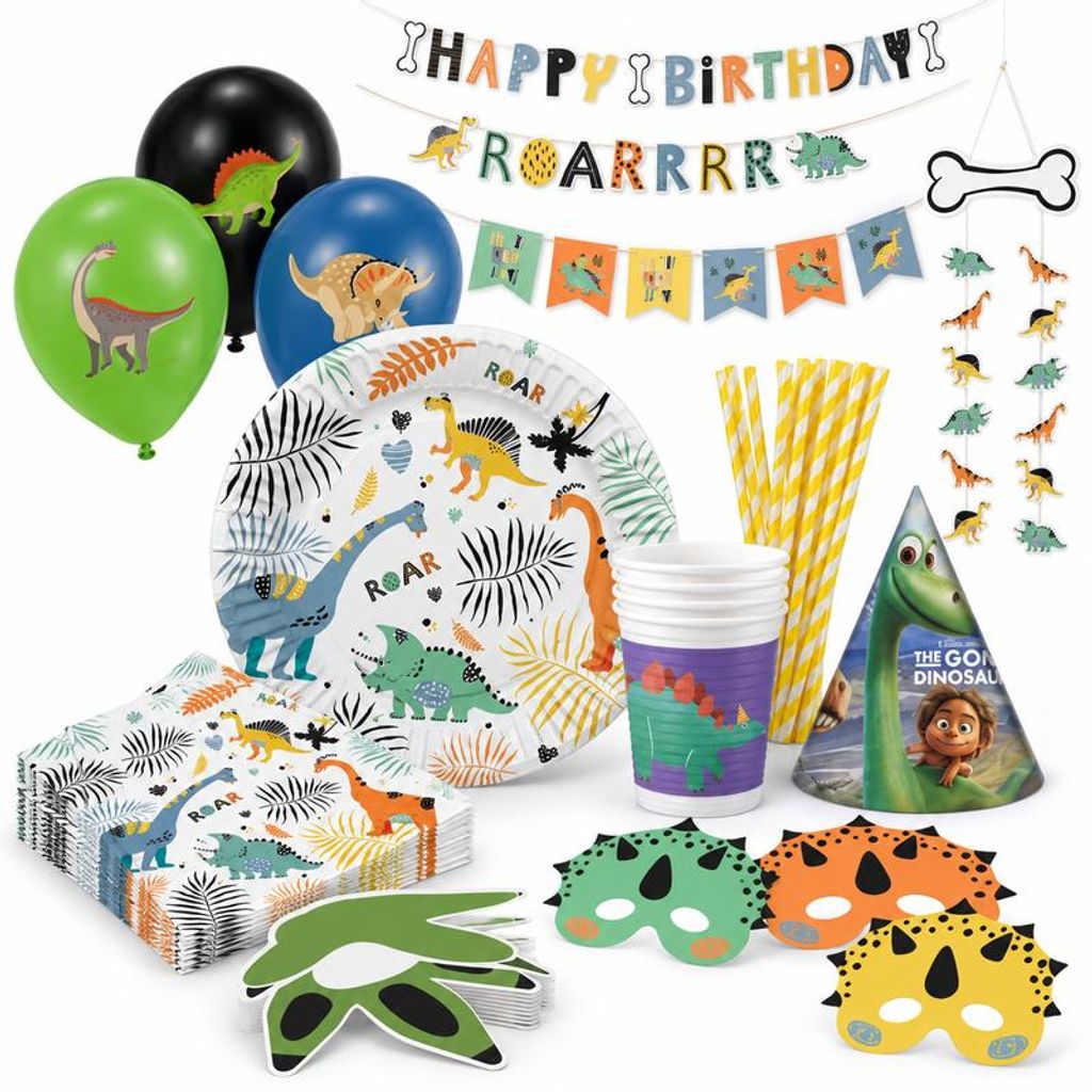 Dinosaurier Party Deko Set Dino Kindergeburtstag Geburtstag Produktbild 