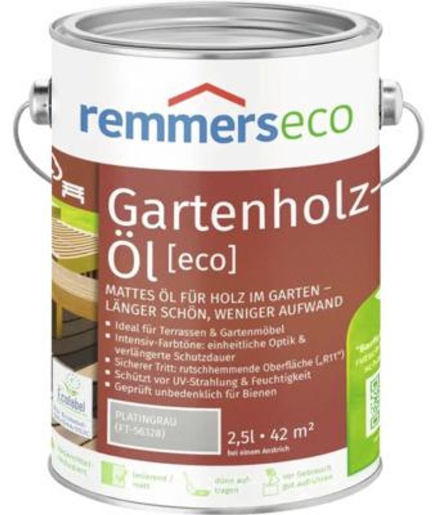 Remmers Patina-Öl [eco] platingrau 2,5 l, Holzöl grau Produktbild 