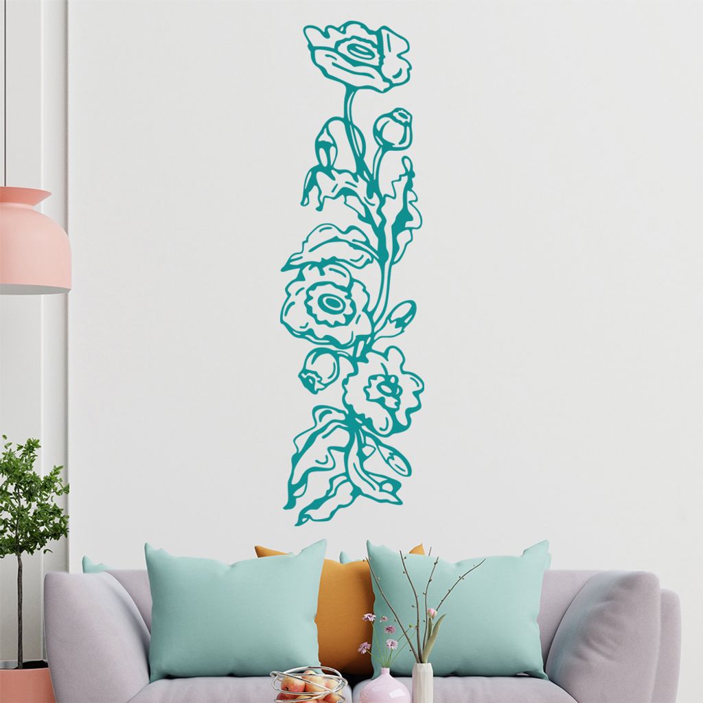 Erdbeere - Pflanzen Wandtattoo in 6 Größen - Wandaufkleber Wall Sticker - Dekoration, Küche, Wohnzimmer, Schlafzimmer, Badezimmer