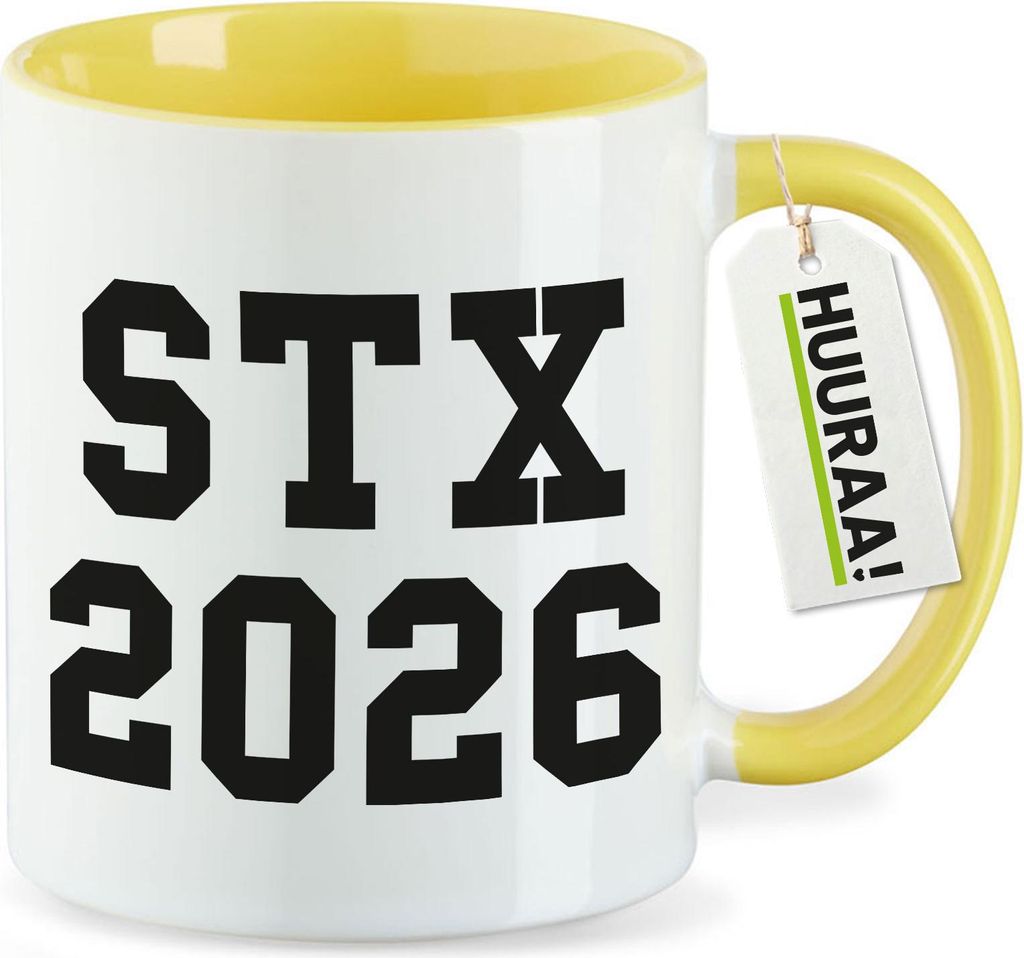 Huuraa Kaffeetasse STX 2026 Abschluss Dänemark 330ml Gelb Keramik Kaffeebecher Geschenkidee