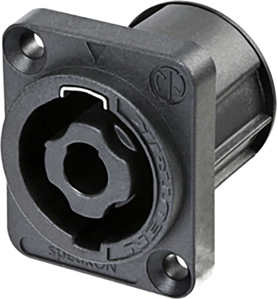 Neutrik, 4-poliger Chassis-Stecker mit Flachlaschen SpeakON, Schwarz