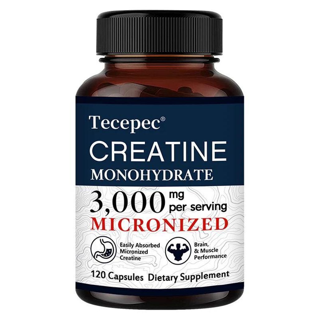 Creatine Monohydrate 3000mg (120 Kapseln) Nahrungsergänzungsmittel, Gehirn, Gedächtnis, Fokus, Muskeln, Muskelgesundheit, Stärke, Ausdauer