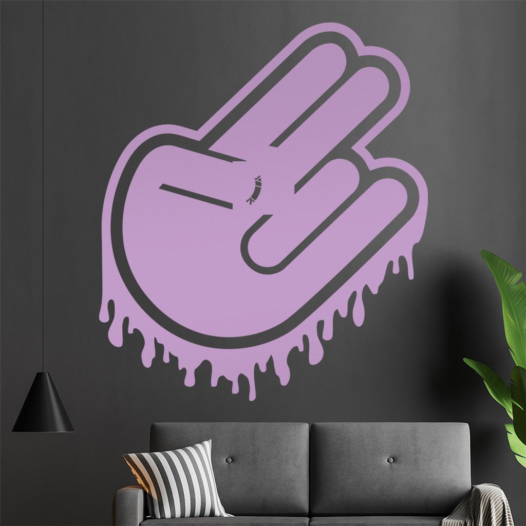 KIWISTAR Shocker Hand - Gruß Freunde Wandtattoo in 6 Größen - Wandaufkleber Wall Sticker - Dekoration, Küche, Wohnzimmer, Schlafzimmer, Badezimmer