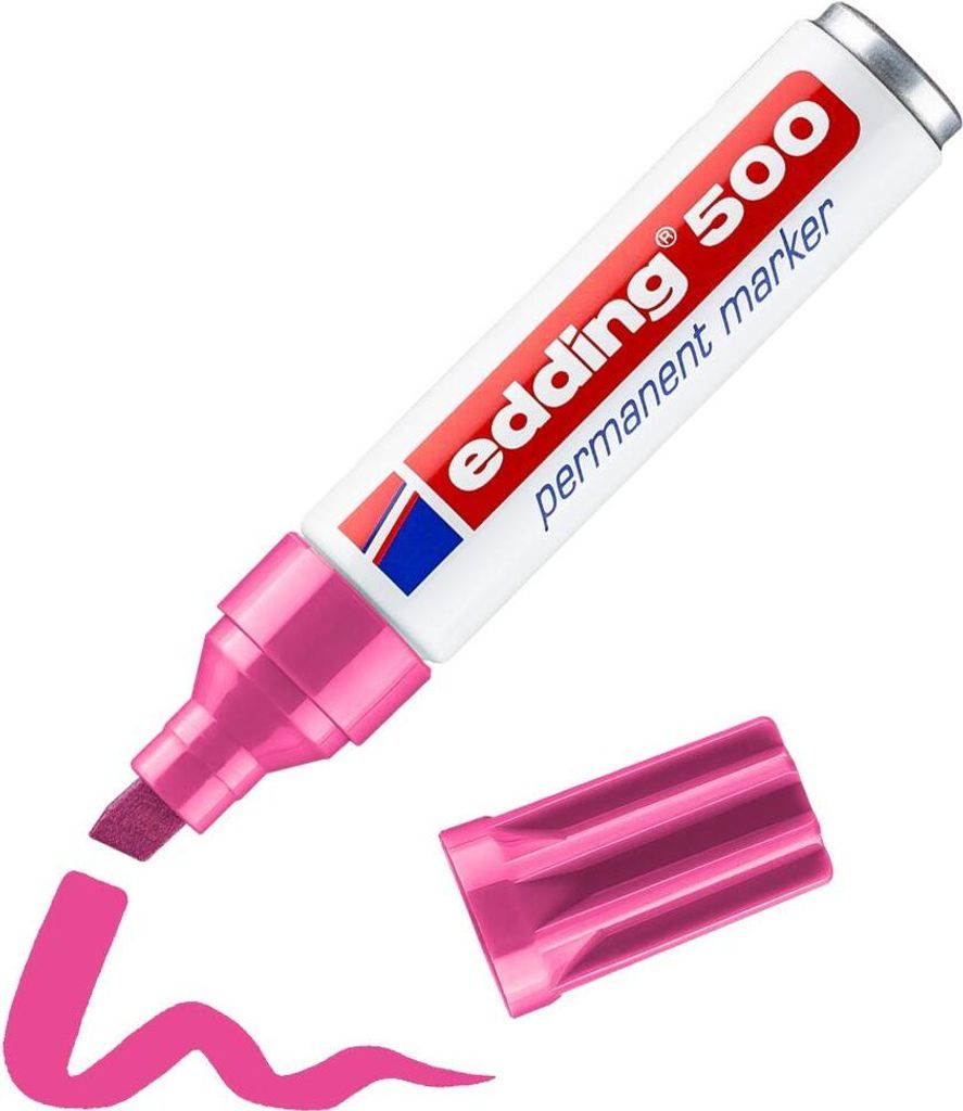 Edding 500, Pink, Meißel, Mehrfarbig, Aluminium, Medium, 2 Produktbild 