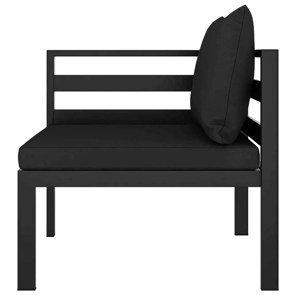 Canapé d'angle modulaire vidaXL en aluminium anthracite avec coussin - 15
