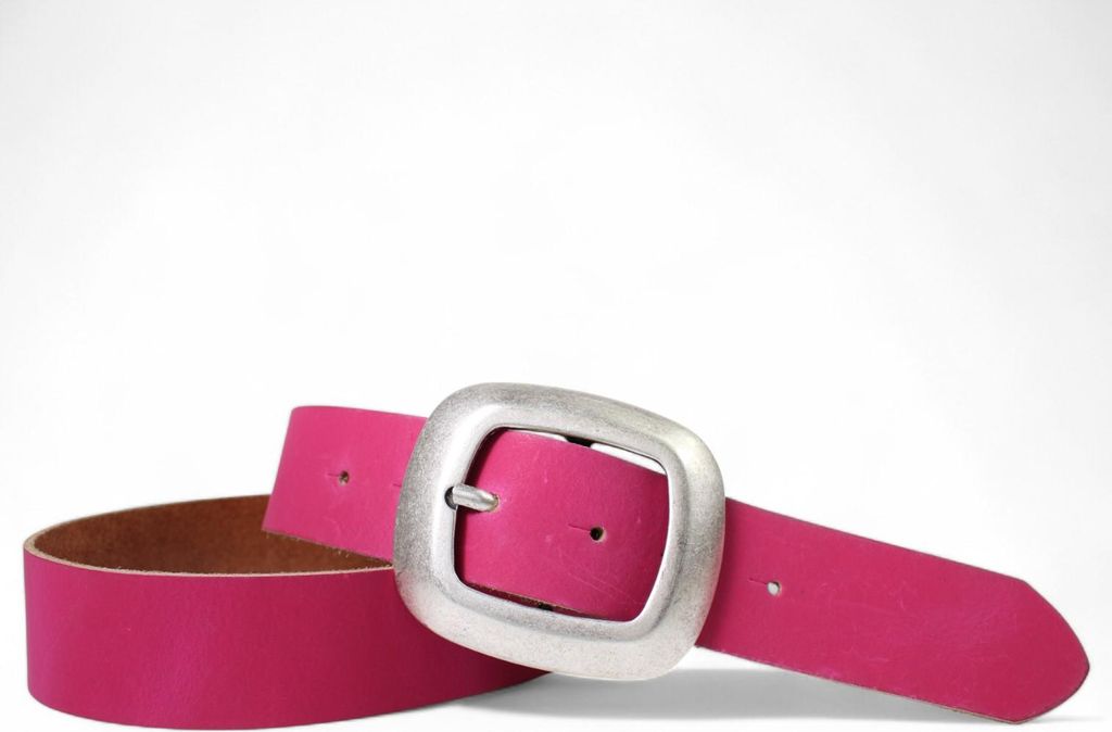 FRONHOFER Damengürtel 4 cm, große Schnalle in altsilbern, echt Leder Gürtel