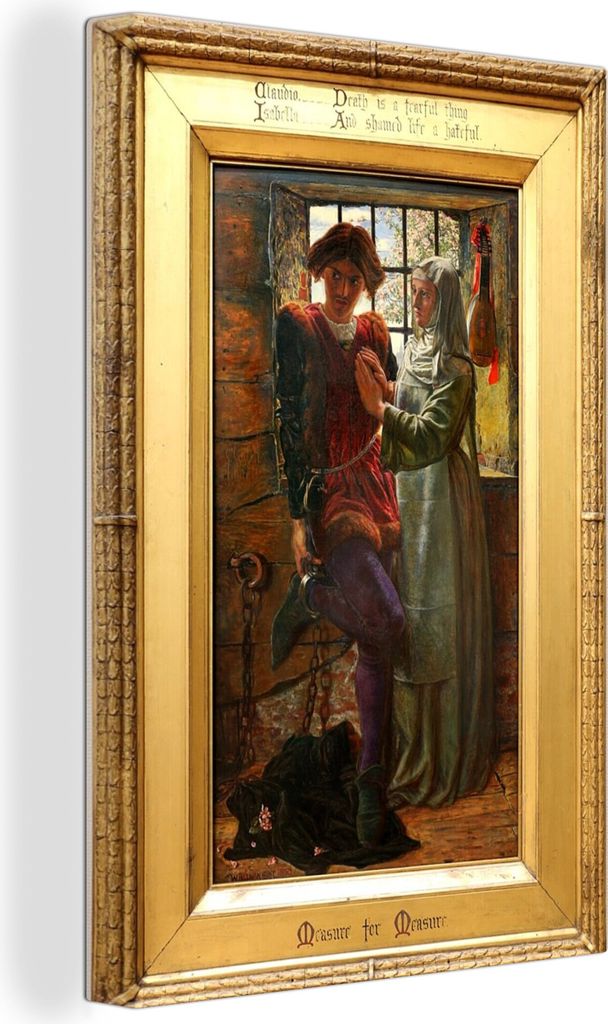 OneMillionCanvasses - Leinwandbilder - 90x140 cm, Claudio und Isabella - Gemälde von William Holman Hunt, Wandbilder Kunstdruck Wanddekoration -...
