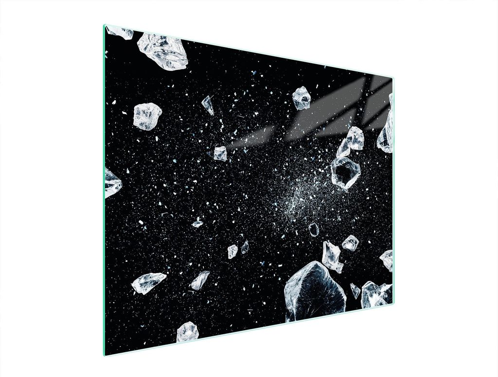 Glas-Schneidebrett Eis-Design 52 x 40 cm, hygienisch, glatt und leicht zu reinigen, mit rutschfesten Füßen