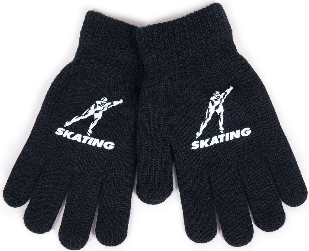 Fünffingerhandschuhe Jungen schwarz SKATING 16 YOCLUB