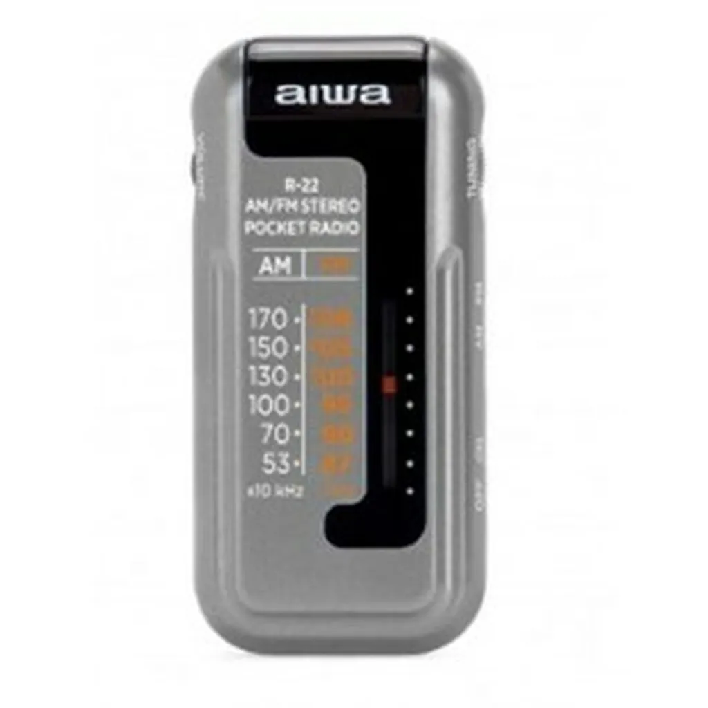 Radio de poche Aiwa R22SL Gris - Design Compact et Réception AM FM Pure