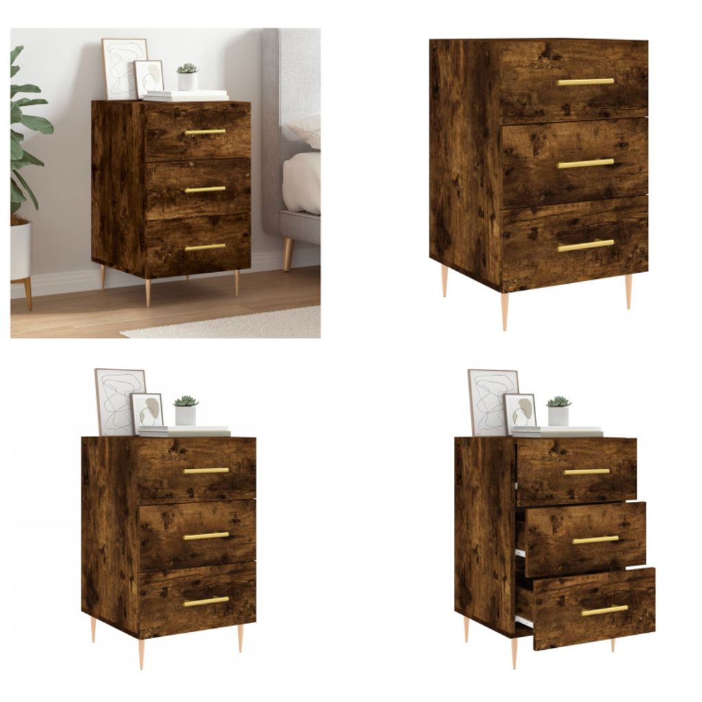 vidaXL Nachttisch Räuchereiche 40x40x66 cm Holzwerkstoff - Nachttisch - Nachttische - Schrank - Nachtschrank