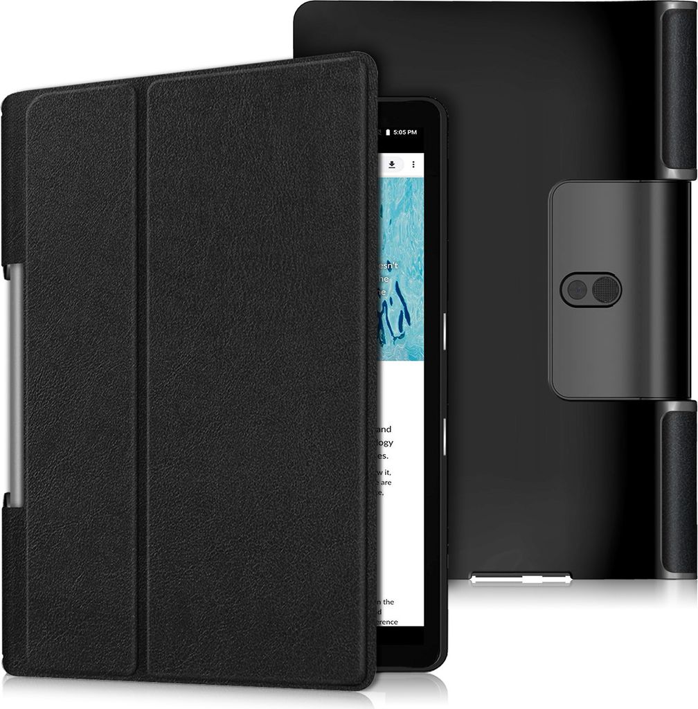 Case2go - Hülle kompatibel mit Lenovo Yoga Smart Tab 10.1 (2019) - Mit Standfunktion - Kunstleder Tablet Case Schutzhülle - Schwarz