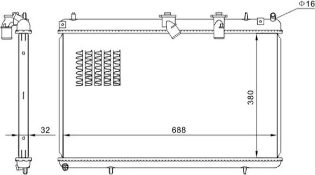 Radiateur de refroidissement moteur 1330Q9 pour Citroën C5 et Peugeot 407