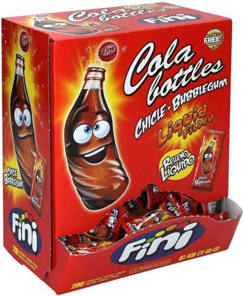 Fini Cola Bottles Bubble Gum 200er Produktbild 