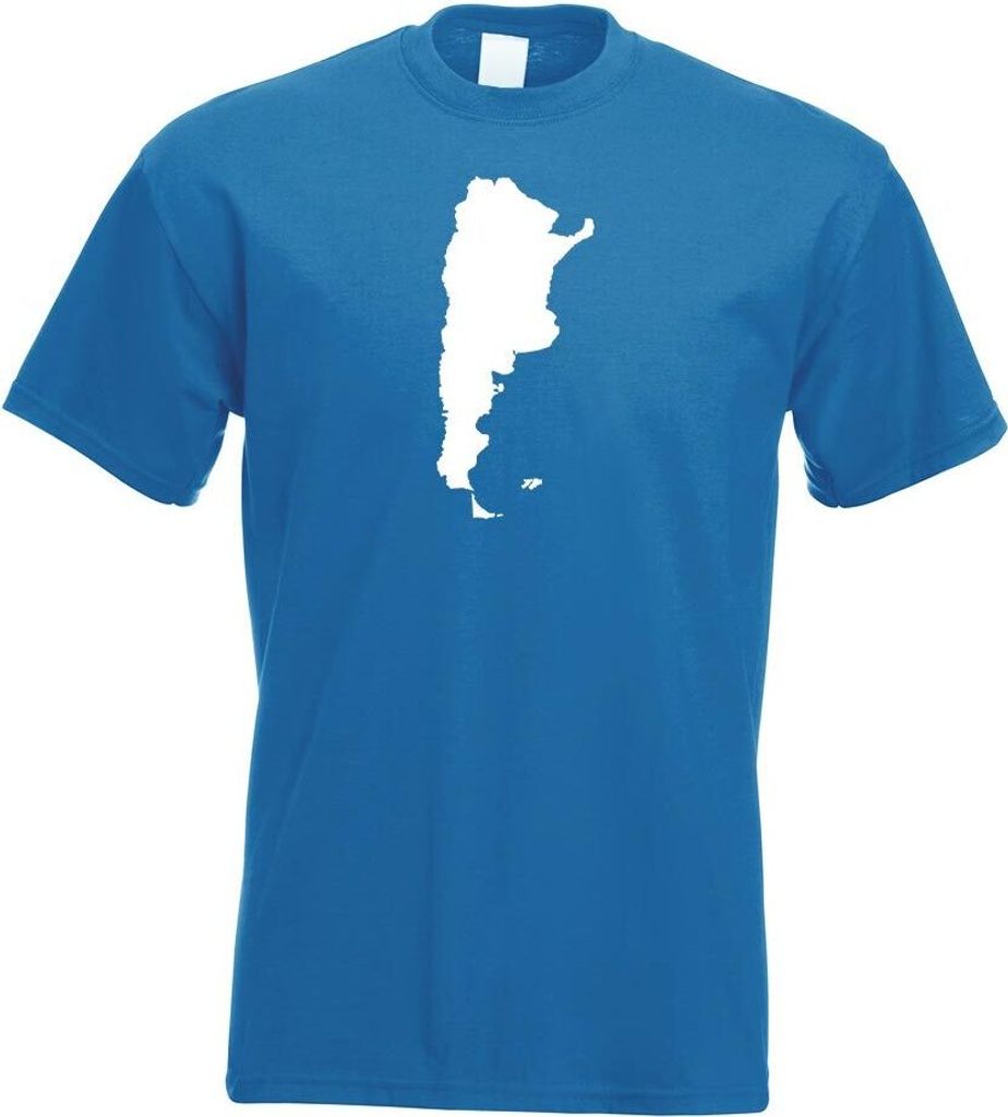 Kiwistar - T-Shirt - royal - Argentinien Umriss Kontur Herren Funshirt Bedruckt Design Sprüche Spruch Motive - mit Motiv Bedruckt - Funshirt Desig...