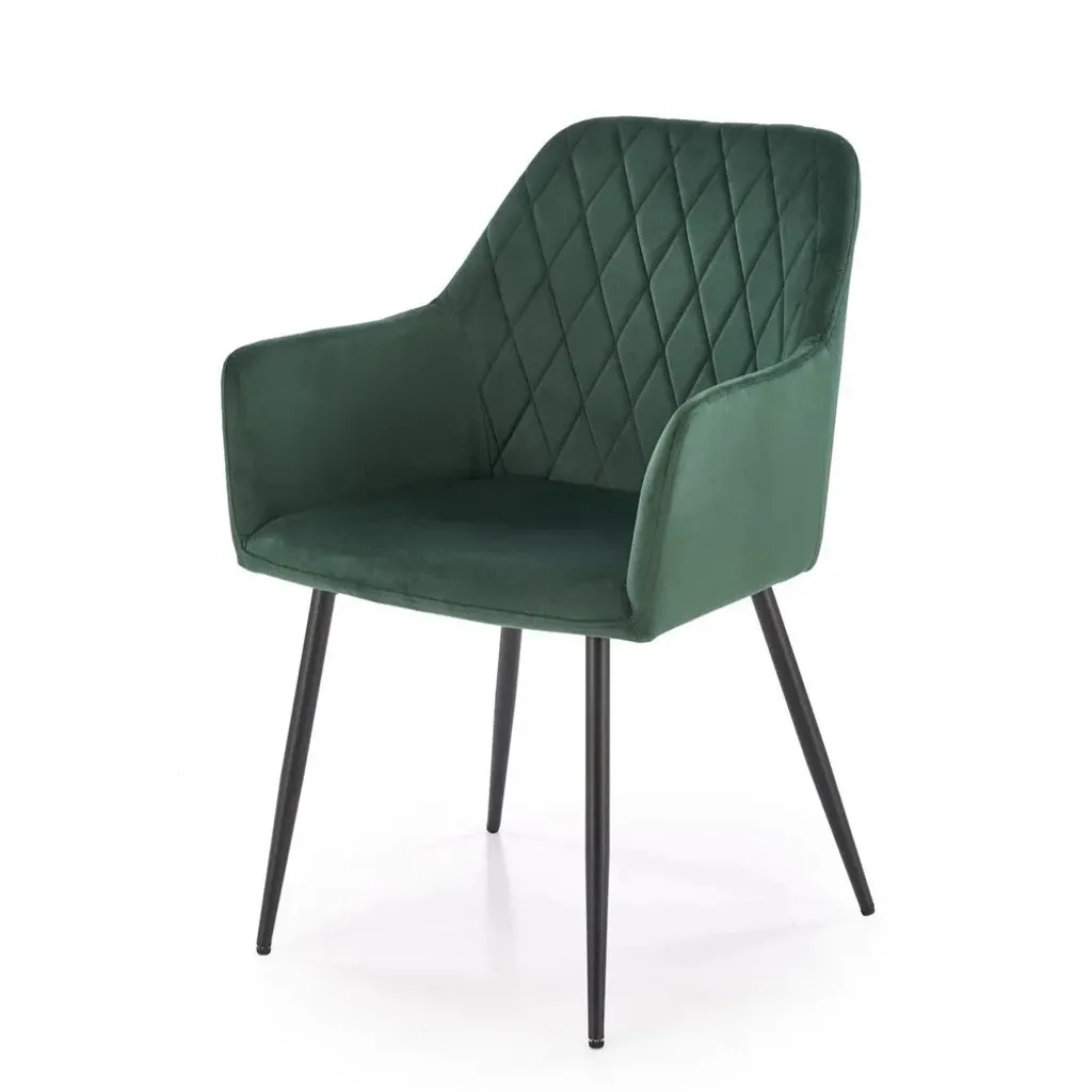 Chaise de salle à manger K558 vert foncé au style scandinave moderne