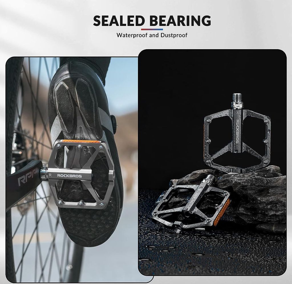ROCKBROS Fahrradpedale mit Reflektoren Platform Pedale, Produktbild 4