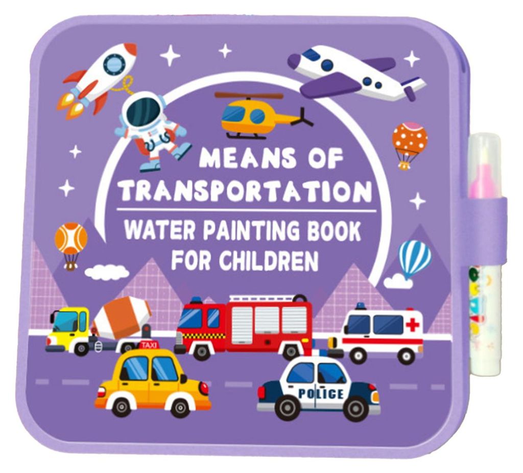 Wassermalbuch für Kinder, wiederverwendbares Aquarell-Bilderbuch mit Wasserpinsel, sauberes Malbuch für kreatives Lernen und die Entwicklung der ...