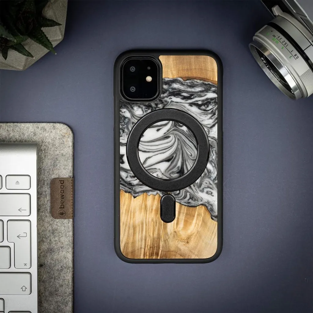 Custodia Bewood Unique per iPhone 11 - 4 elementi - Terra con MagSafe - 3