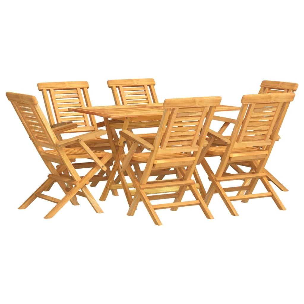 7-tlg. Garten-Essgruppe Massivholz Teak