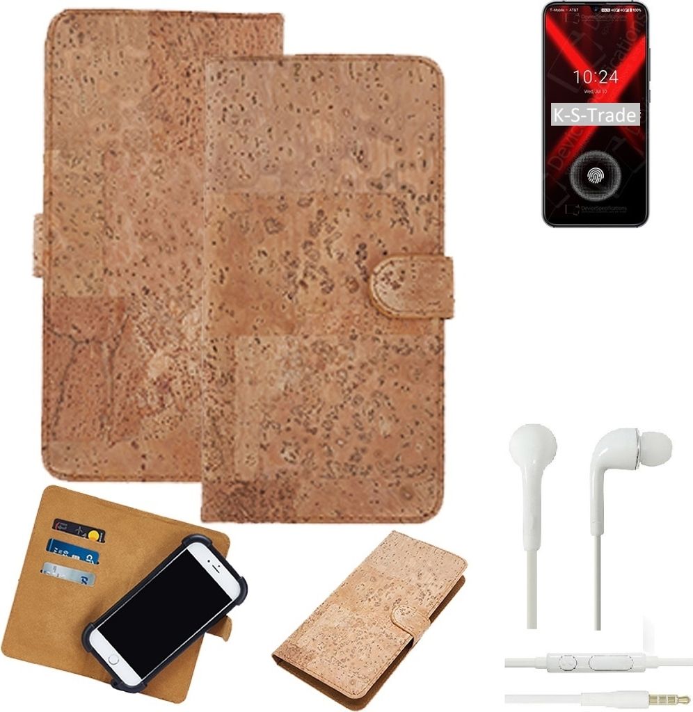 K-S-Trade Hülle kompatibel mit UMIDIGI X + in ear Kopfhörer Kork Handyhülle Cover Schutzhülle TPU Case Bumper in Hellbraun, (1x)