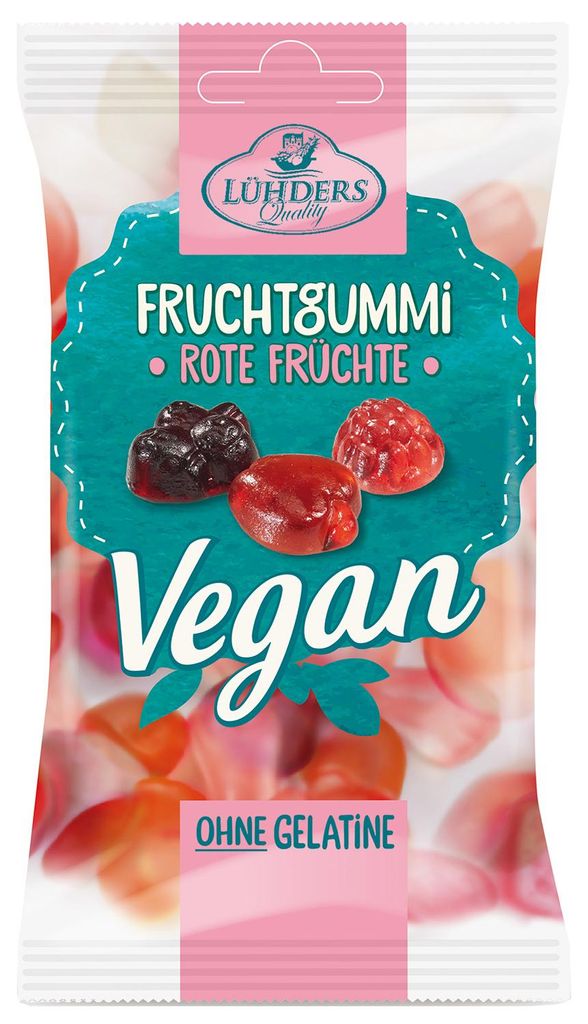 Lühders Vegan Fruchtgummi Rote Früchte 80g Produktbild 