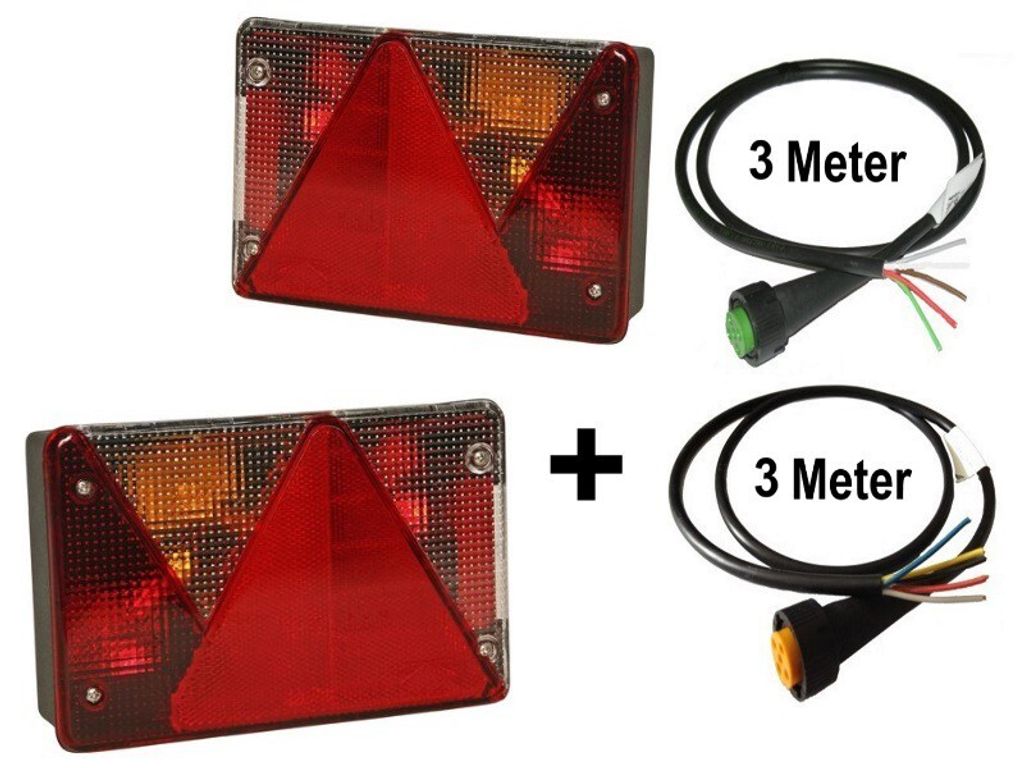 Aspöck Multipoint 4 - Leuchten Set - Leuchte R + L + OpenEnd Kabel 3m