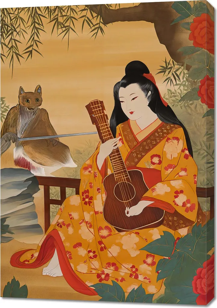 Tableau 70x100cm Musique et Poètes, Impression Toile Haute Définition