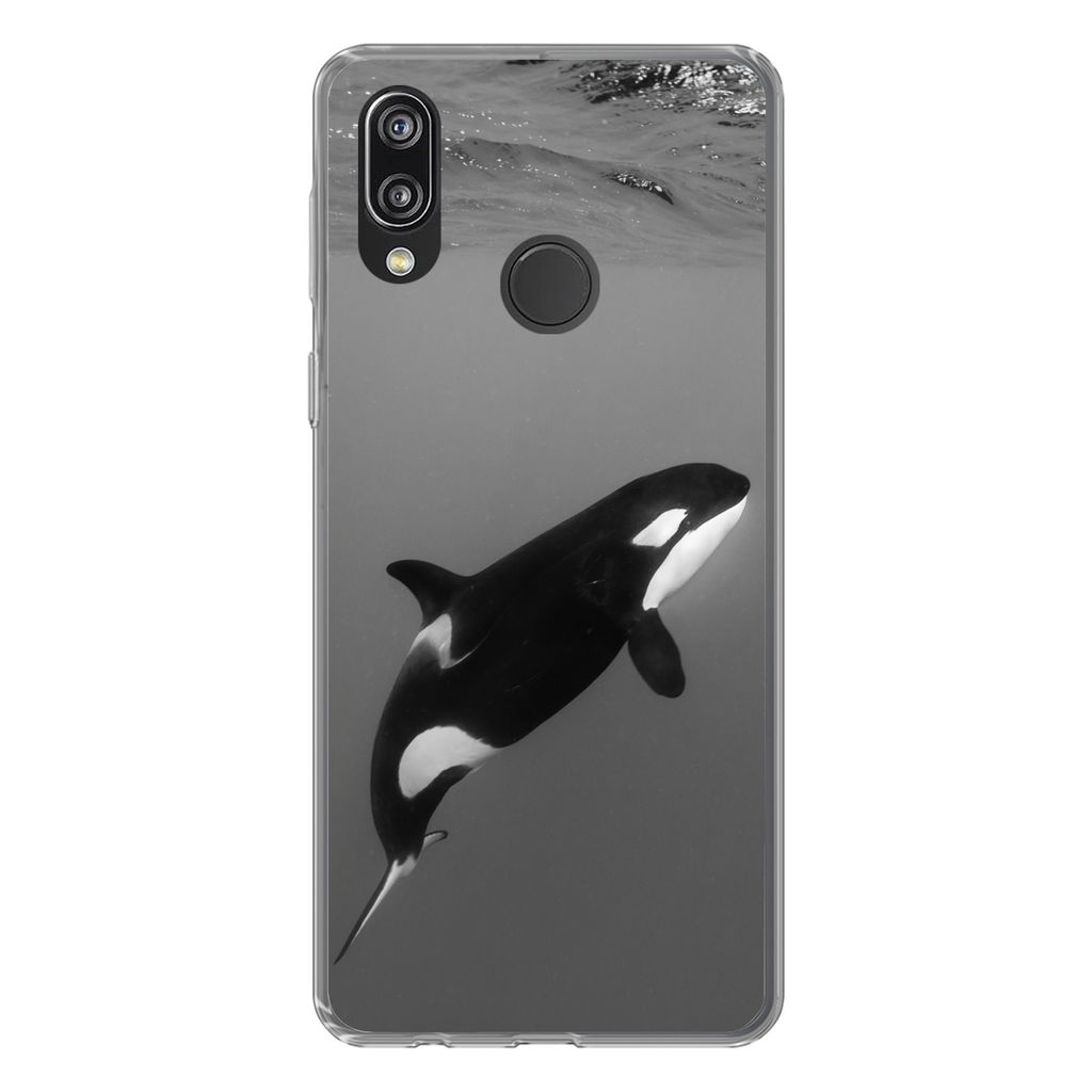 MuchoWow Handyhülle Schutzhülle Hülle für Huawei P20 Lite (2020) Orca - Wasser - Tiere Silikon Softcase Handy Hülle - Kartenhalter