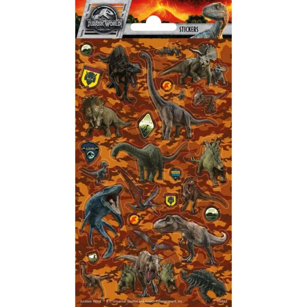 Set Stickers Jurassic World per Scrapbooking e Diario Creativo