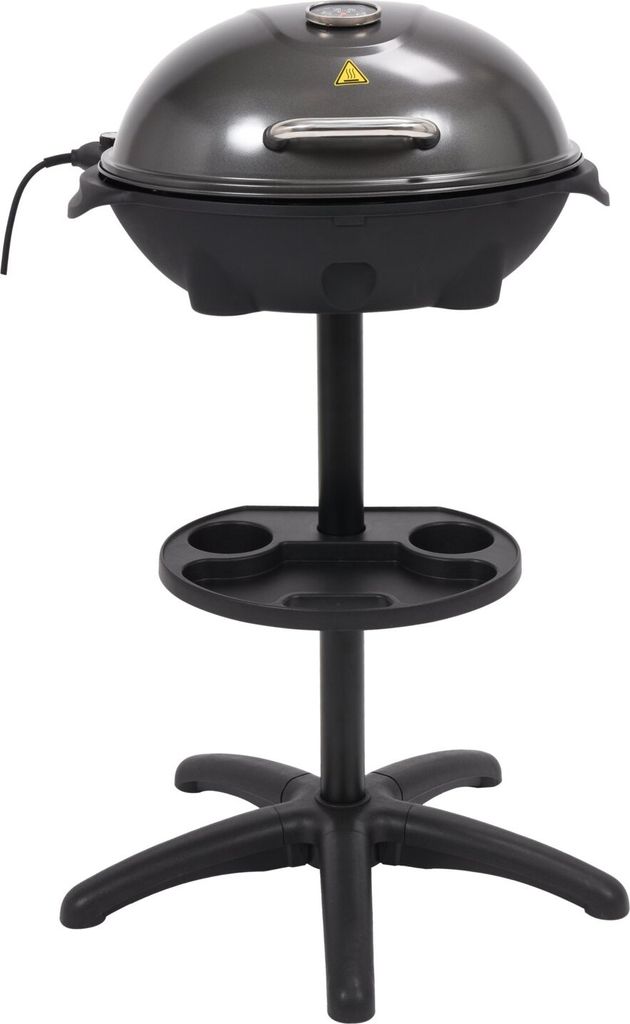 A standalone electric grill on a stand.