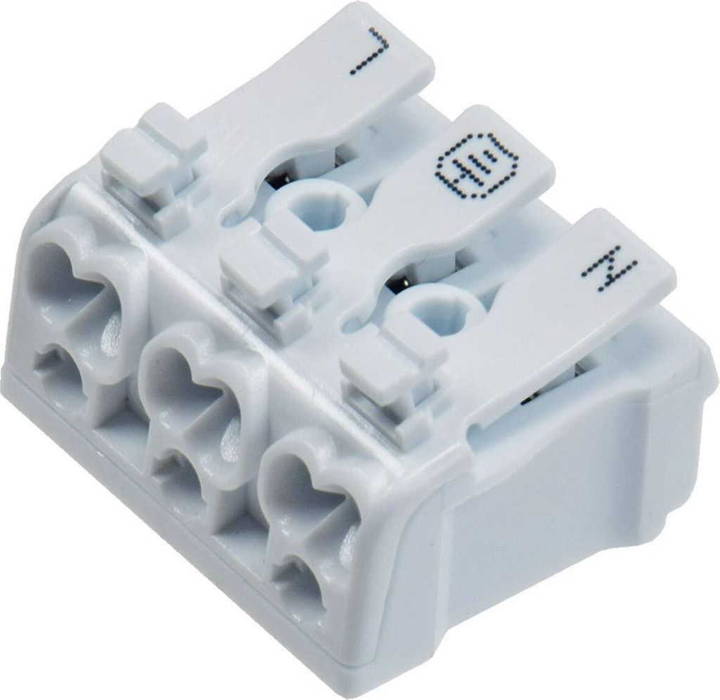 ChiliTec 22281 Lüsterklemme, 3-polig mit Hebel 0,75-2,5mm², max. 16A