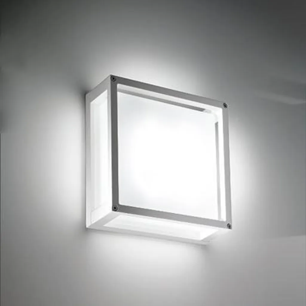 Luminaire LED Extérieur IP54 Plafonnier Design Carré Gris de 25 cm