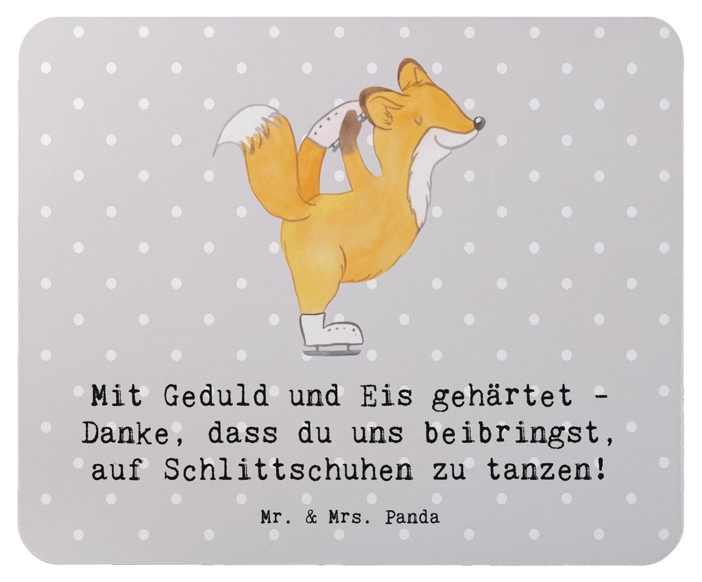 Mr. & Mrs. Panda Mousepad Eiskunstlauf Trainerin - Grau Pastell - Geschenk, Sportart, pc, Training, Eisbahn, Mauspad, Sportarten, Danksagung, Mouse...