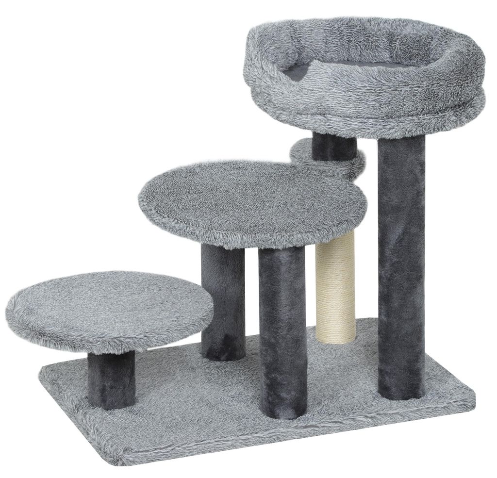 PawHut kattenladder, 3-traps huisdierenladder met bed, Productafbeelding 